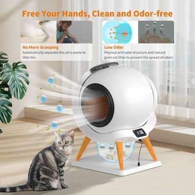 Grand plateau de toilette auto-nettoyage pour chat enfermé dans des meubles en bois pour les conceptions ODM