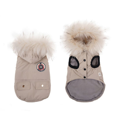 Service de personnalisation fourni Mode Luxe Vêtements d'hiver pour chiens avec collier de fourrure Hoodie