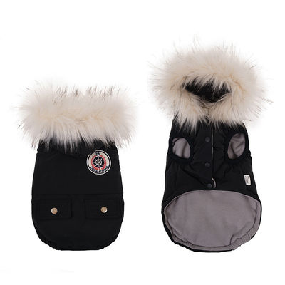 Service de personnalisation fourni Mode Luxe Vêtements d'hiver pour chiens avec collier de fourrure Hoodie