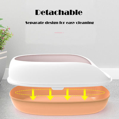 Boîte de litière pour chat anti-éclaboussures Pet Dog Toilette Grand espace chat plateau de chat en plastique pour intérieur