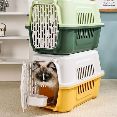 Sac de voyage pour animaux de compagnie multifonctionnel, porteuse avec porte en plastique