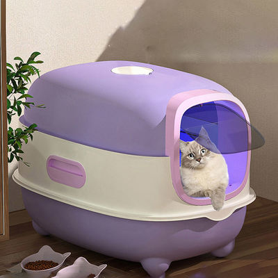 Conception ODM Boîte à chat fermée avec casserole latérale et couvercle de tamisage supérieur facile à nettoyer