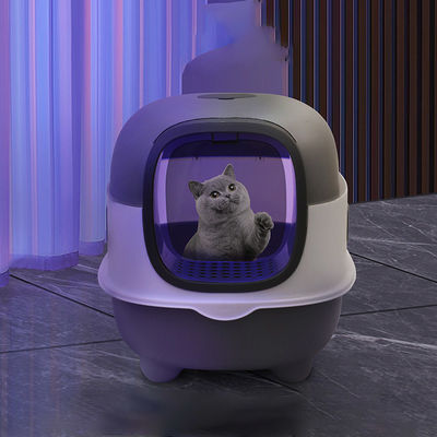 Conception ODM Boîte à chat fermée avec casserole latérale et couvercle de tamisage supérieur facile à nettoyer