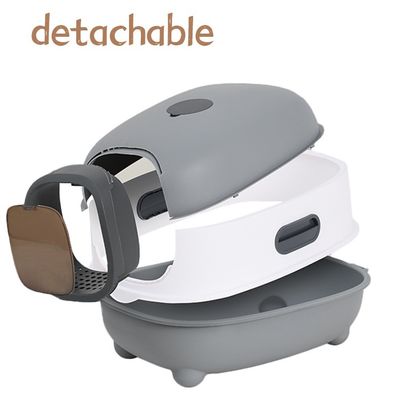 Conception ODM Boîte à chat fermée avec casserole latérale et couvercle de tamisage supérieur facile à nettoyer