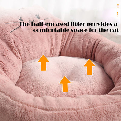 Maison de chat confortable, écologique, en peluche, lavable et courte pour chiot