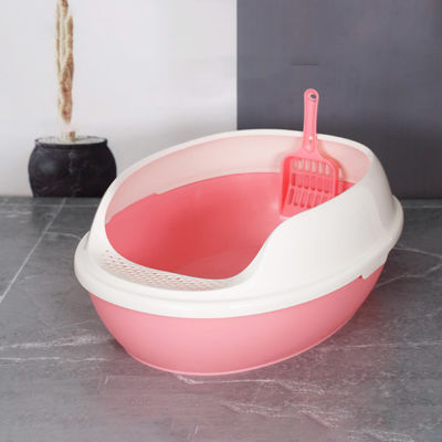 Toilette pour chat en plastique en PP à haute surface, grande boîte à litière pour chat ouverte pour l'intérieur