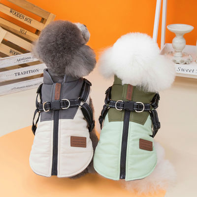 Fonction chaud confortable imperméable à l'eau collier de tortue chien manteau d'hiver pour les petits chiens moyens