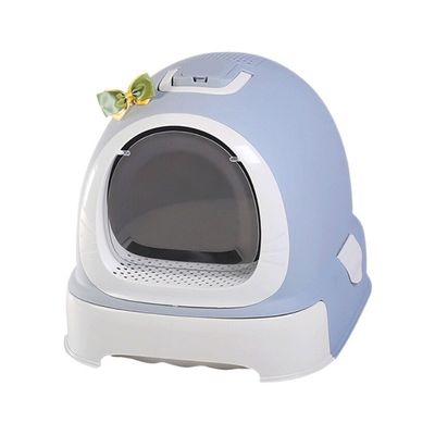Facile à nettoyer Doraemon Design Cat Litter Box avec scooper et couvercle empêcher la dispersion de la litière
