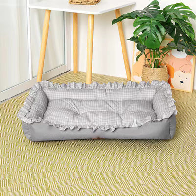 Pet repos Lit de couchage en velours de pêche simple pour chien chat Cuddler lavable de plusieurs tailles
