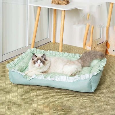 Pet repos Lit de couchage en velours de pêche simple pour chien chat Cuddler lavable de plusieurs tailles