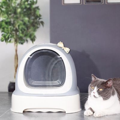 Boîte de litière pour chat fermée spacieuse et durable, facile à nettoyer pour tous les chats