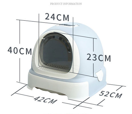 Boîte de litière pour chat fermée spacieuse et durable, facile à nettoyer pour tous les chats