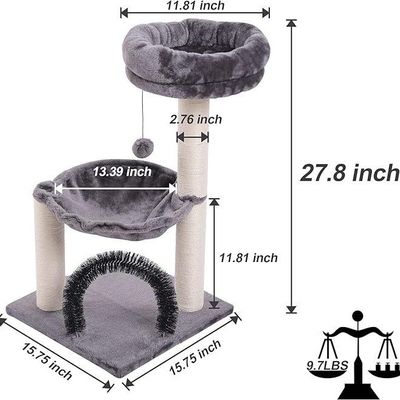 28&quot; poste de grattage de chat avec grand lit en hamac et service de personnalisation fourni
