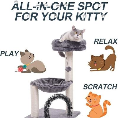 28&quot; poste de grattage de chat avec grand lit en hamac et service de personnalisation fourni