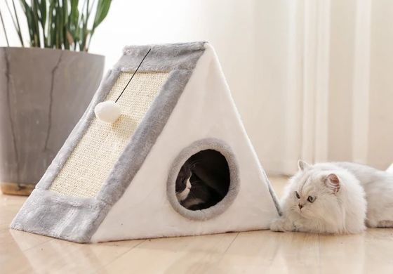 Le chat se gratte Dormant Jouer Triangle Le chat grince des griffes Jouet Le chat nid Fournitures pour la maison