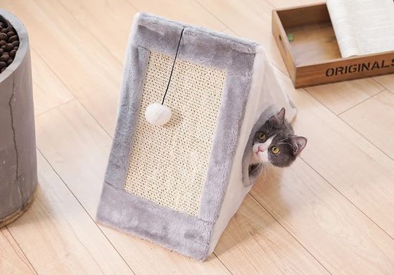 Meubles pour chats Maison en peluche en forme de triangle Lit pour chats Nichoir pour chats Chien pliable doux chaud
