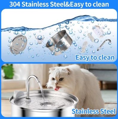 Dispensateur automatique d'eau pour animaux de compagnie en acier inoxydable