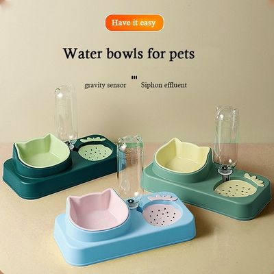 Pet chien chat bouteille d'eau de boisson pas de réglage de l'heure pour les bols de nourriture pour chat et distributeur d'eau
