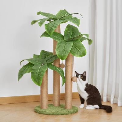 35 pouces de hauteur feuillus décoration arbre de chat pour les chats d'intérieur jouets type arbre de chat jouet bois