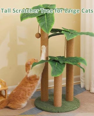 35 pouces de hauteur feuillus décoration arbre de chat pour les chats d'intérieur jouets type arbre de chat jouet bois