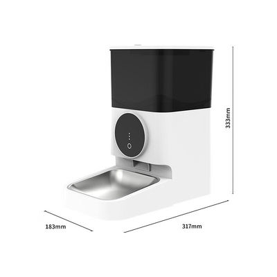 Matériau ABS blanc 4L distributeur de nourriture pour chat avec couvercle verrouillé et contrôle de l'alimentation pour animaux de compagnie chronométrée