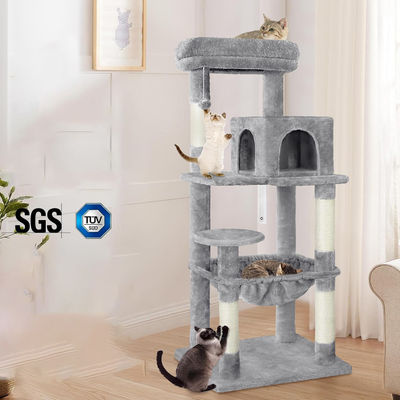 Arbre à chat en couleur optionnelle intégré Sisal Confortable Durable Grand chat Activité gratte-ciel Arbre