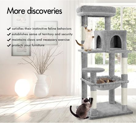 Arbre à chat en couleur optionnelle intégré Sisal Confortable Durable Grand chat Activité gratte-ciel Arbre