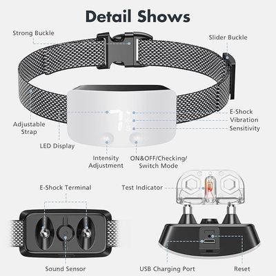 7 Sensitivité réglable Collier de commande de l'écorce rechargeable étanche et programmable