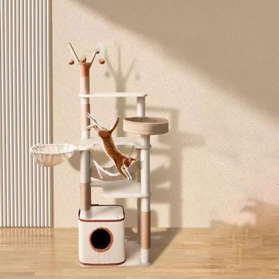 Function Fun Play 143cm Classic Cat Tree avec deux condos et un siège de grattage de chat Sisal