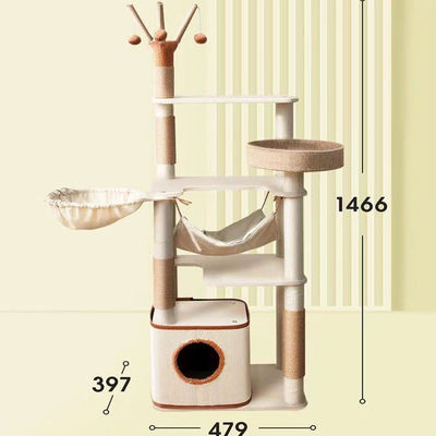 Function Fun Play 143cm Classic Cat Tree avec deux condos et un siège de grattage de chat Sisal