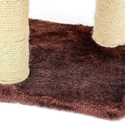 ODM Design Meubles pour chats Beige planche à galets Arbre d'escalade avec colonne Sisal et hamac en peluche