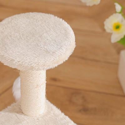ODM Design Meubles pour chats Beige planche à galets Arbre d'escalade avec colonne Sisal et hamac en peluche