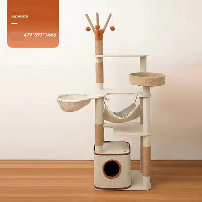 Arbre de chat facile à assembler personnalisable avec gratte-ciel Sisal et les grottes d'activité