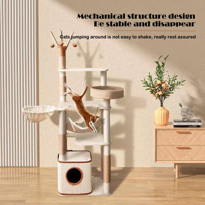 Arbre de chat facile à assembler personnalisable avec gratte-ciel Sisal et les grottes d'activité