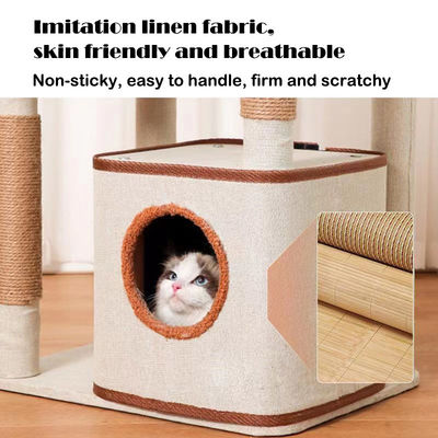 Arbre de chat facile à assembler personnalisable avec gratte-ciel Sisal et les grottes d'activité