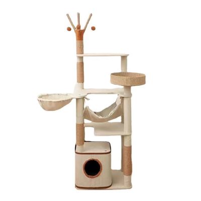 Arbre de chat facile à assembler personnalisable avec gratte-ciel Sisal et les grottes d'activité