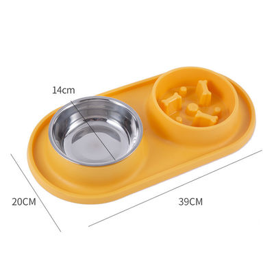 Bouteilles bleues pour chiens à alimentation lente Bouteille pour animaux avec tapis en silicone sans choc Bouteille de conception saine