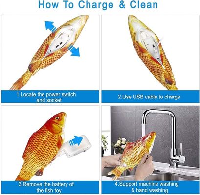 Jouet créatif 3D à propulsion électrique en forme de poisson-carpe pour chat sûr et populaire pour les animaux de compagnie
