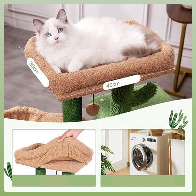 Un arbre de chat de cactus durable de 30 pouces de hauteur Tour de chat à plusieurs niveaux pour le jeu amusant et le condo de chat