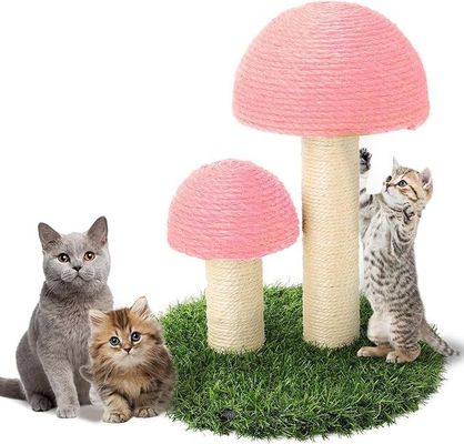OEM/ODM Double champignon chat grattant le poteau de la corde Sisal naturel Tour d'arbre de chat à l'intérieur Jouet gratteur de chat