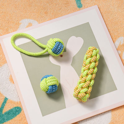 Service de personnalisation fourni Jouets à la corde à mâcher en coton tressé durable pour chiots