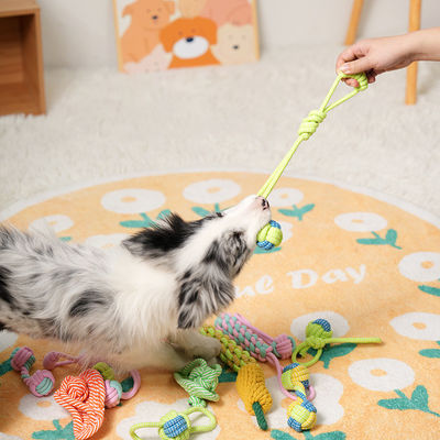 Service de personnalisation fourni Jouets à la corde à mâcher en coton tressé durable pour chiots