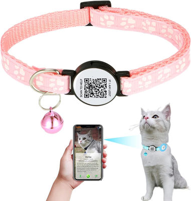 Ceinture réglable Airtag Case Collier de chat avec nylon réfléchissant et boucle de sécurité