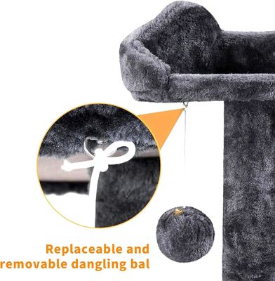 Jouer amusant Plush Pet Toy Cat Arbre avec des poteaux de grattage robustes et un grand cadre d'escalade