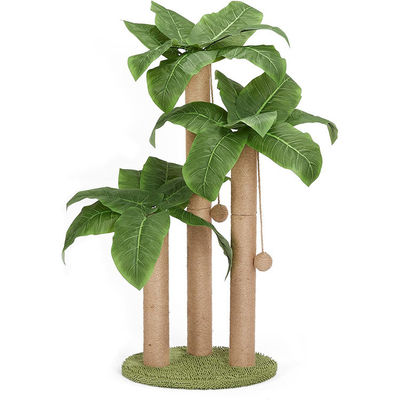 Meubles pour chats Maison d'animaux de 80 cm de haut Sisal naturel Arbre de chat avec boule et 3 piliers