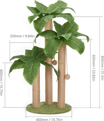 31.5 pouces Sisal chat grattant poste meubles de chat maison pour animaux de compagnie pour les chats d'intérieur