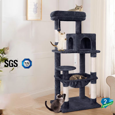 Service de personnalisation fourni 143cm arbre de chat avec perchoir en peluche tour de chat à plusieurs niveaux