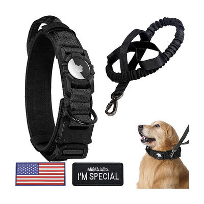 Collier réflecteur en nylon pour chien Collier d'entraînement GPS réglable avec support Airtag