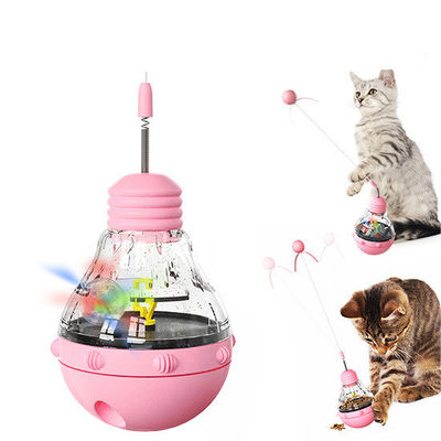 Stimuler l'intérêt des chats en couleur violette mouvement interactif jouet pour animaux de compagnie avec alimentation par gravité nourriture qui fuit