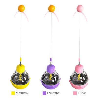 Stimuler l'intérêt des chats en couleur violette mouvement interactif jouet pour animaux de compagnie avec alimentation par gravité nourriture qui fuit